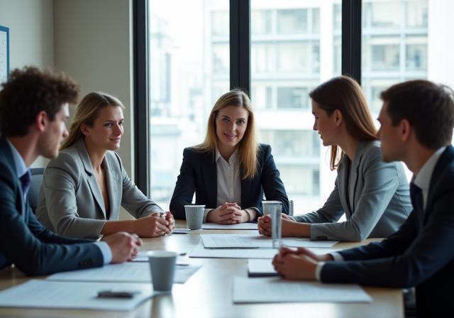 컨설팅 팀이 회의하는 모습